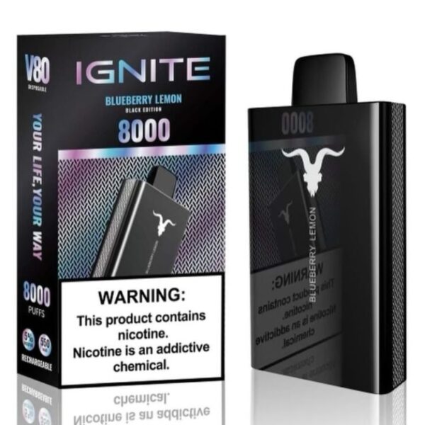 Ignite - Pod Descartável - Ignite V80 - Black Edition - 8000 puffs